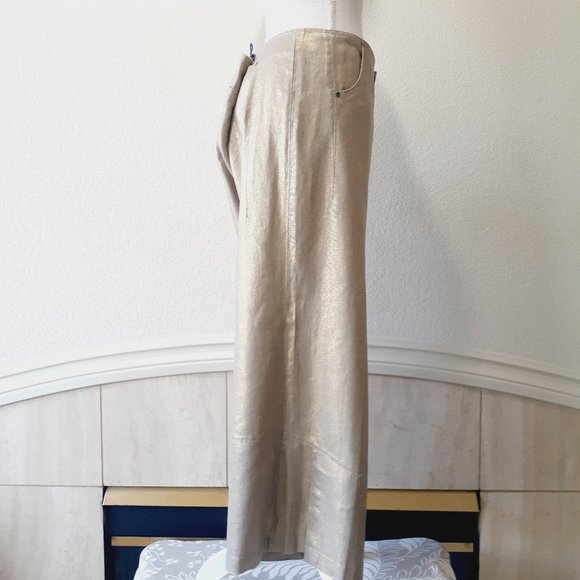 Philippe ADEC2  Wide Leg Gold Metallic  Pants NWT - Picture 8 of 16